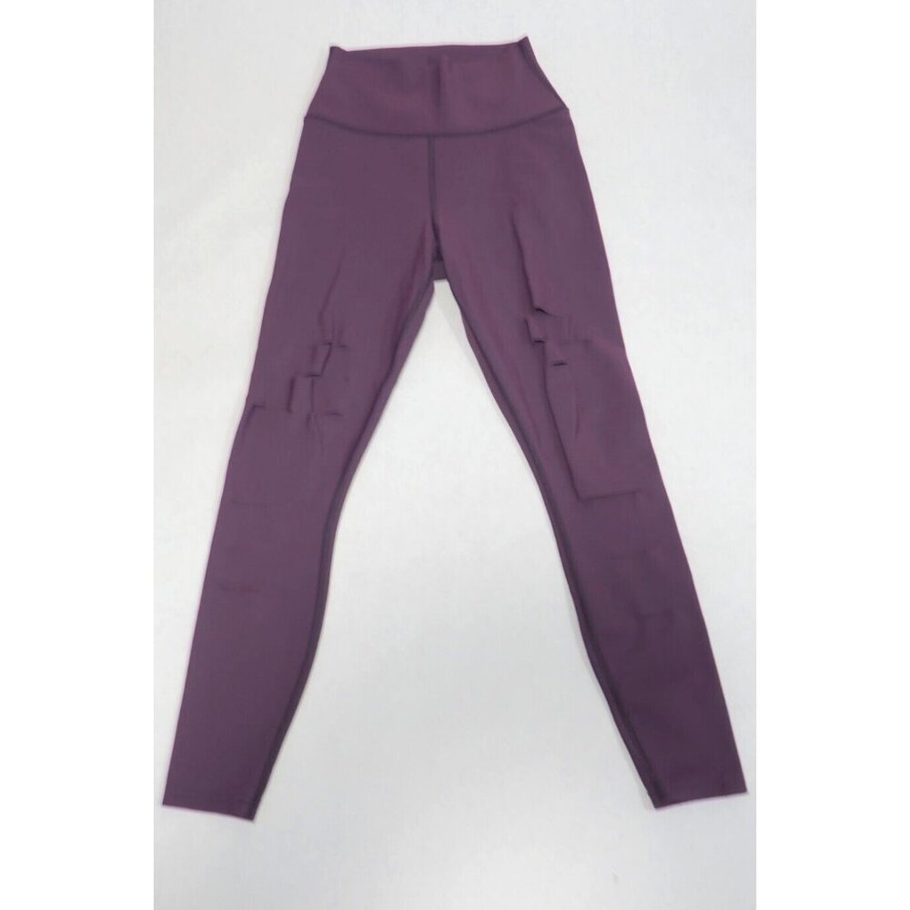 Alo Purple Skinny Athletic Pants With Cut-Outs, Size XS